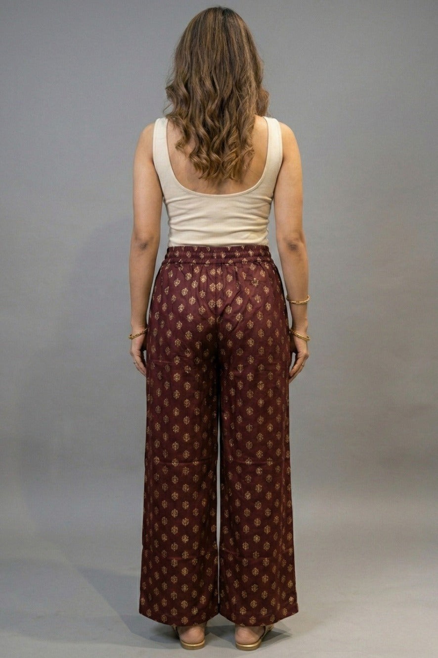 Maroon/Rust Ikat Palazzo