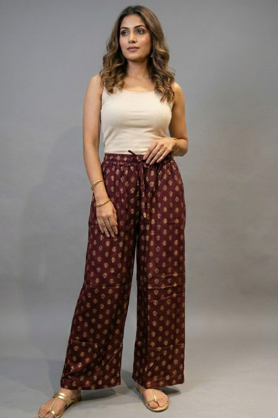 Maroon/Rust Ikat Palazzo