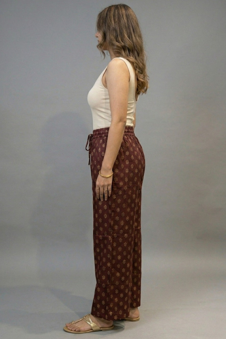 Maroon/Rust Ikat Palazzo