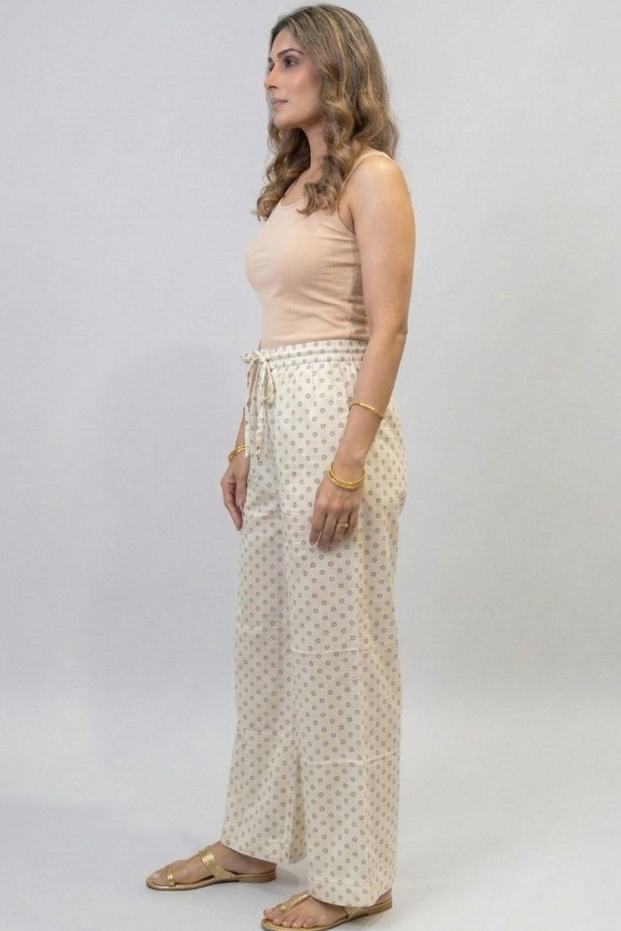 Ivory Micro Dot Printed Palazzo