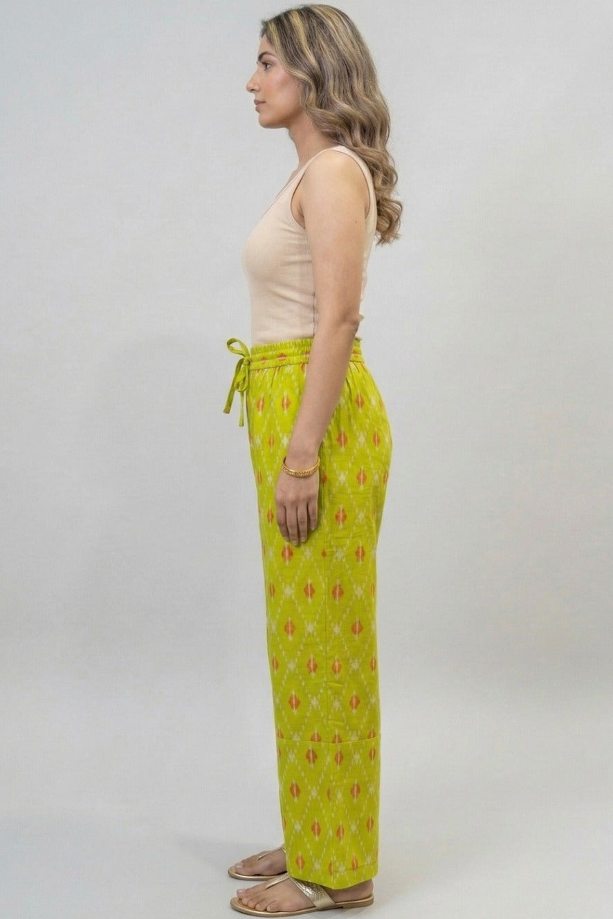Lime Ikat  Printed Palazzo