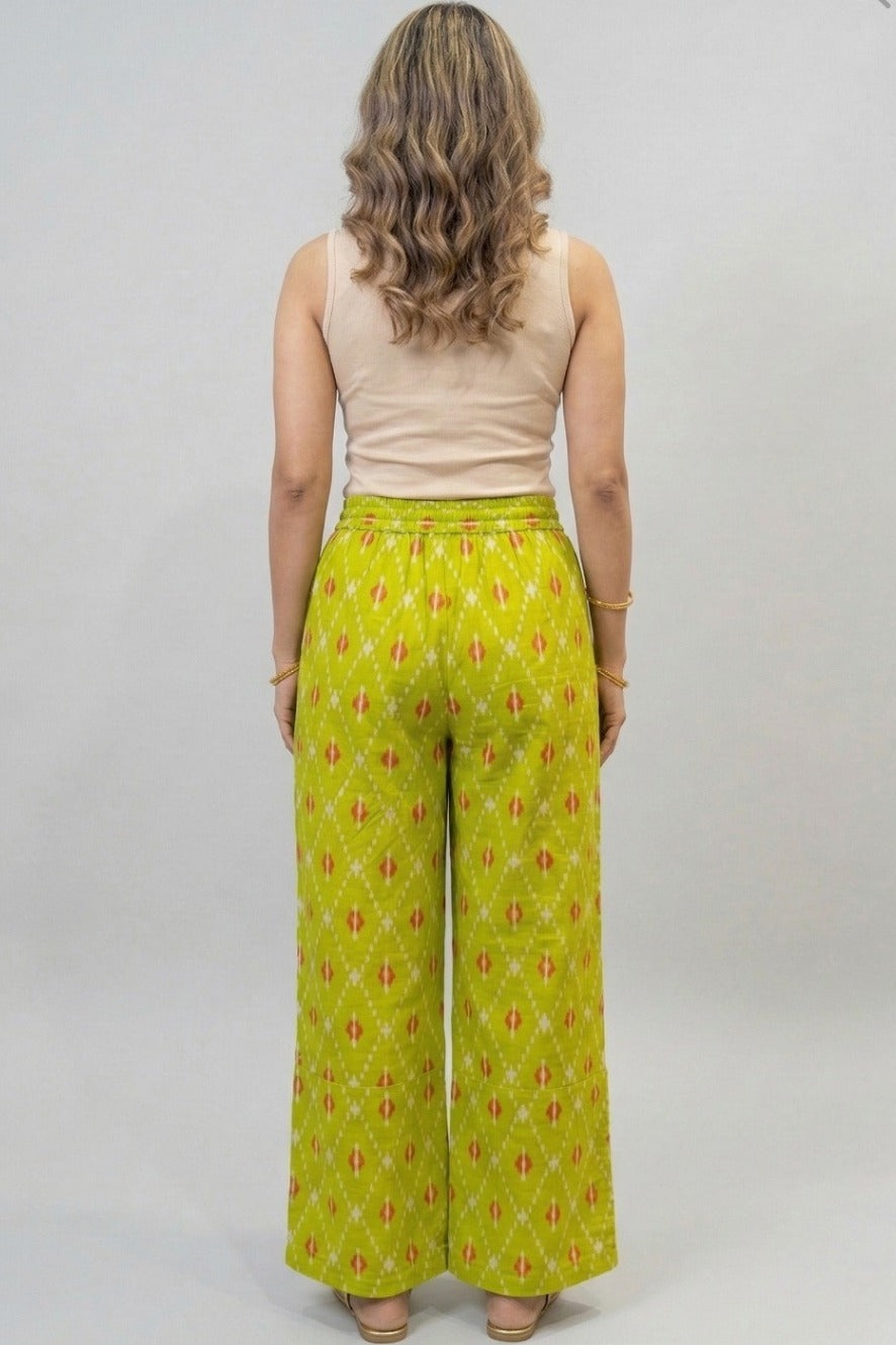 Lime Ikat  Printed Palazzo