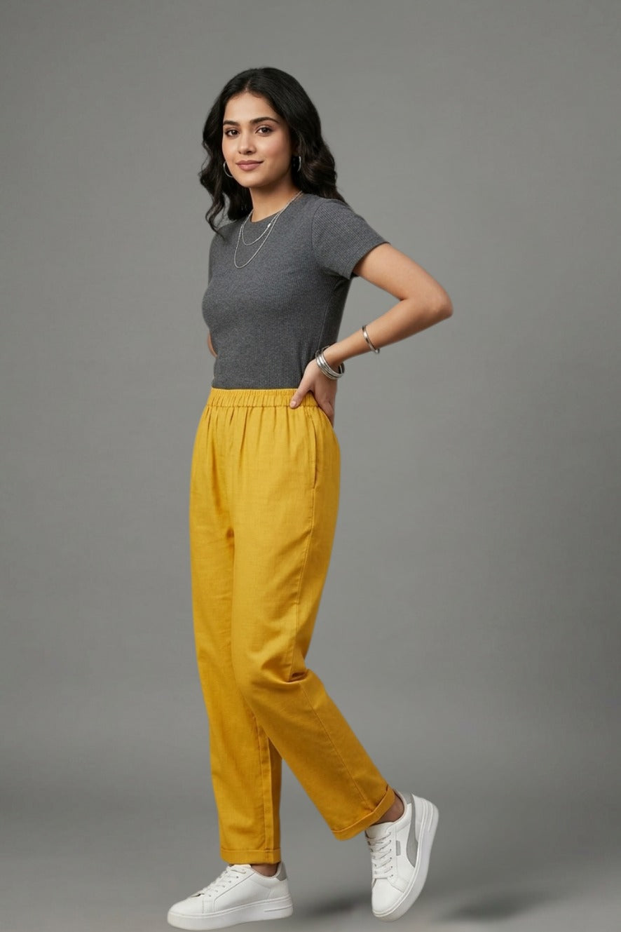 Muslin Mustard Palazzo