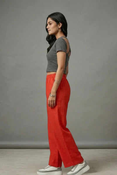 Orange Muslin Palazzo