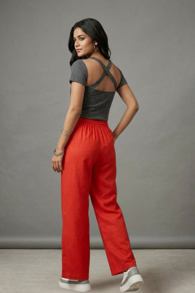 Orange Muslin Palazzo