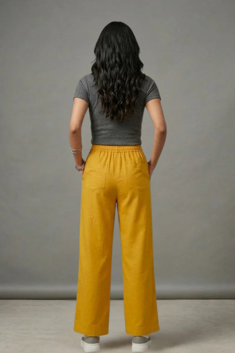 Muslin Mustard Palazzo