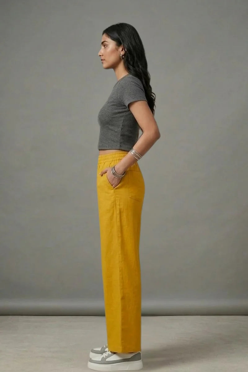 Muslin Mustard Palazzo