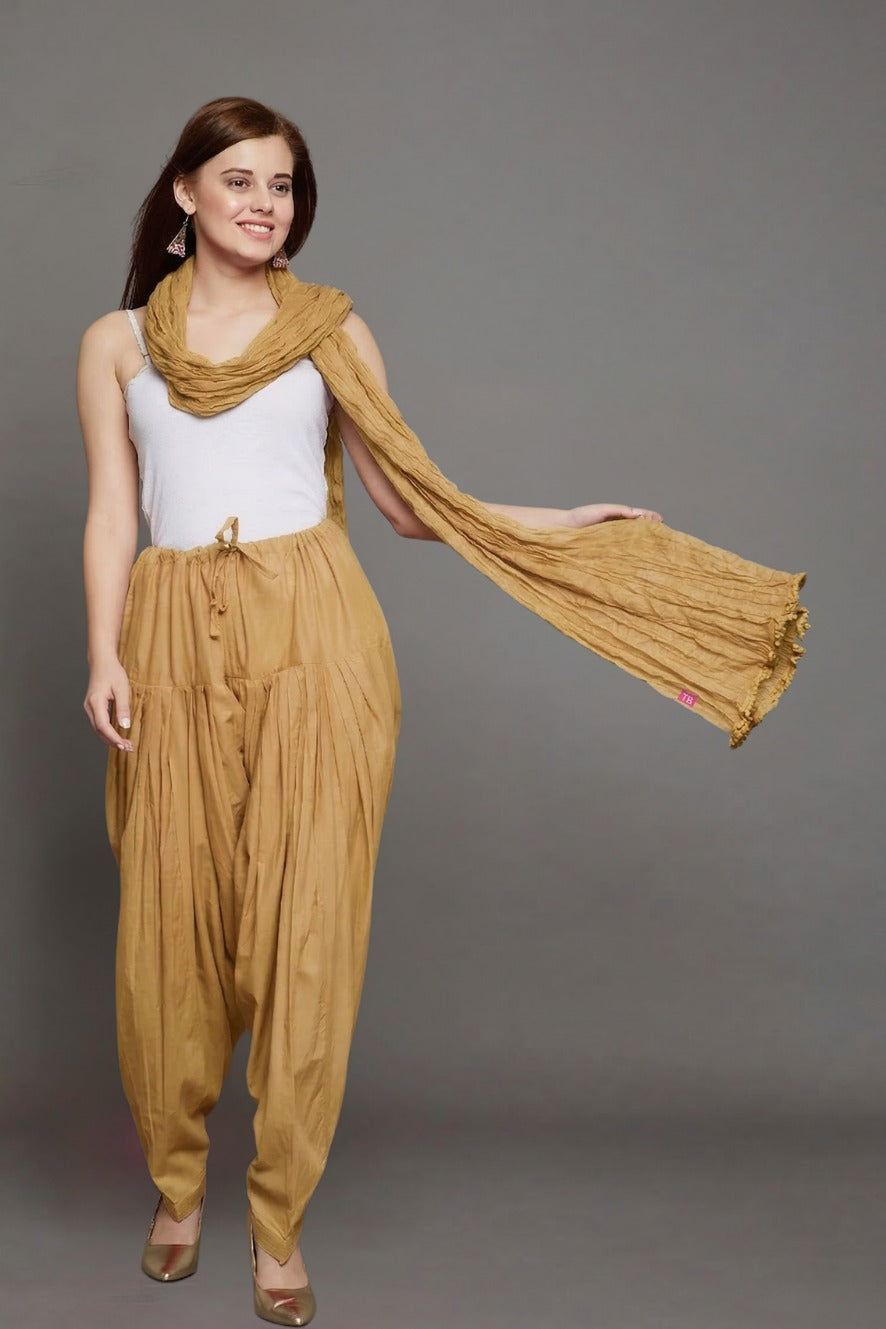Skin Plain  Cotton Patiala with Dupatta