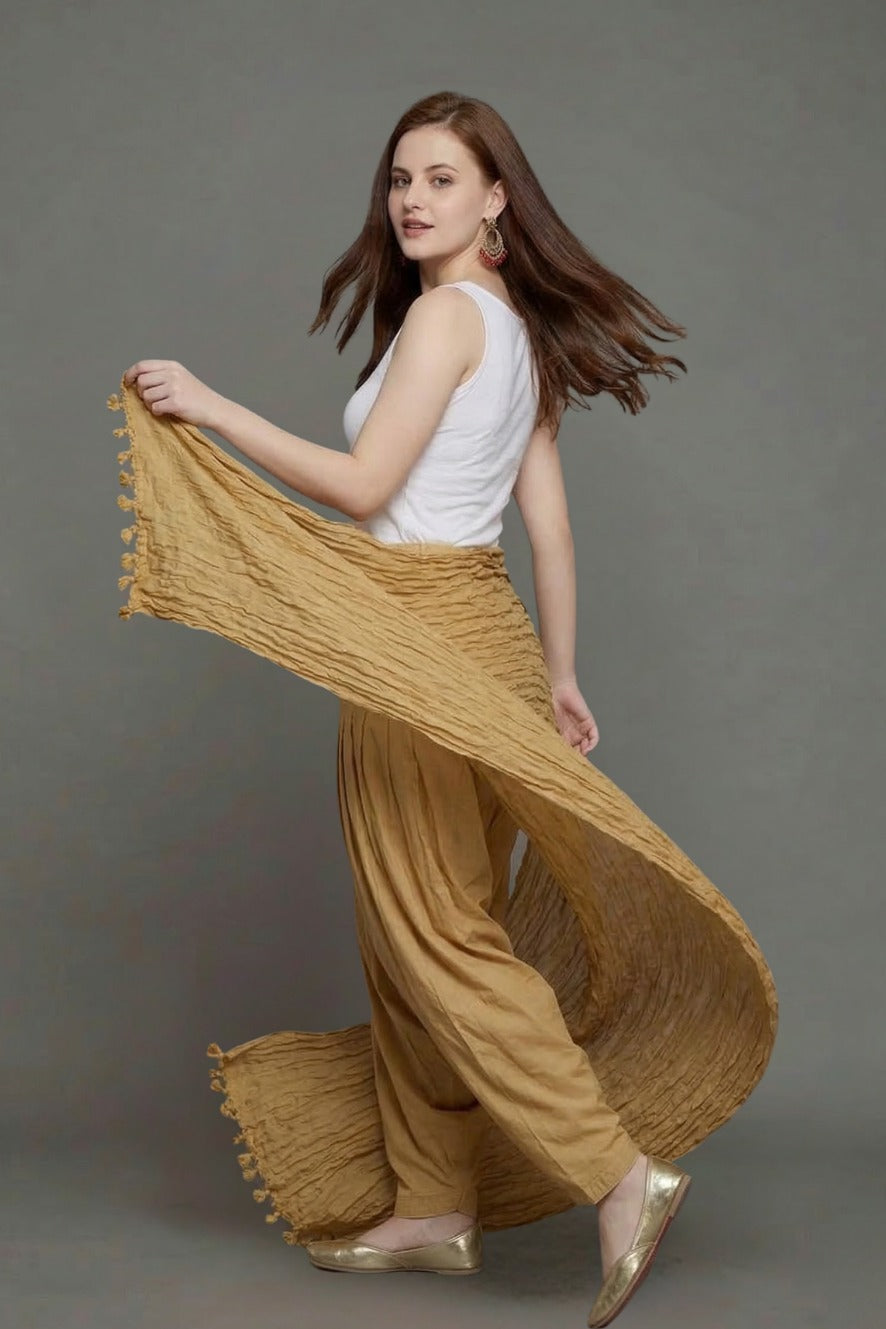 Skin Plain  Cotton Patiala with Dupatta