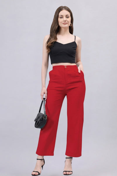 Red Bell Bottom Pants