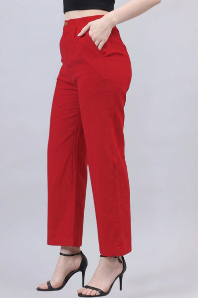 Red Bell Bottom Pants