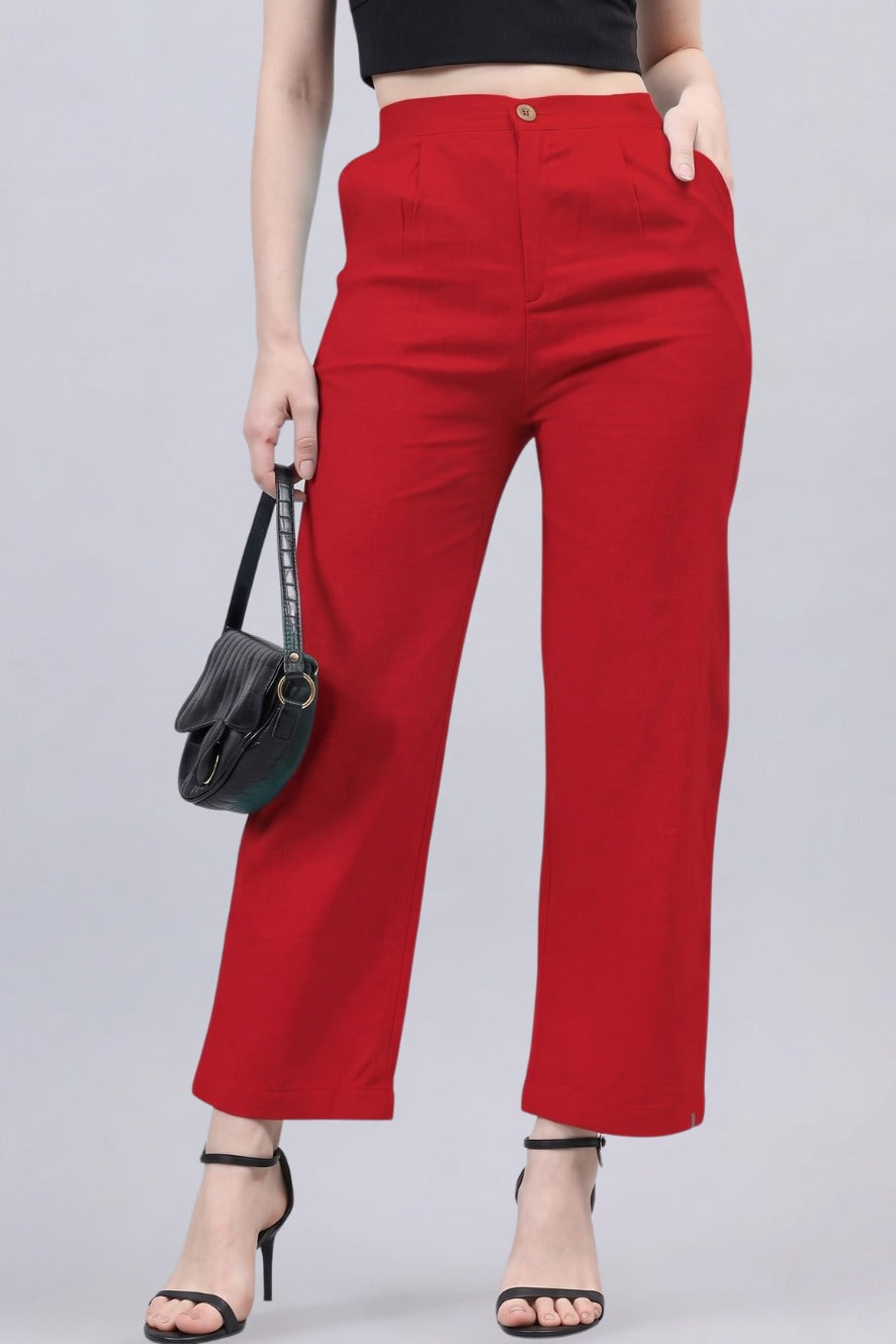 Red Bell Bottom Pants