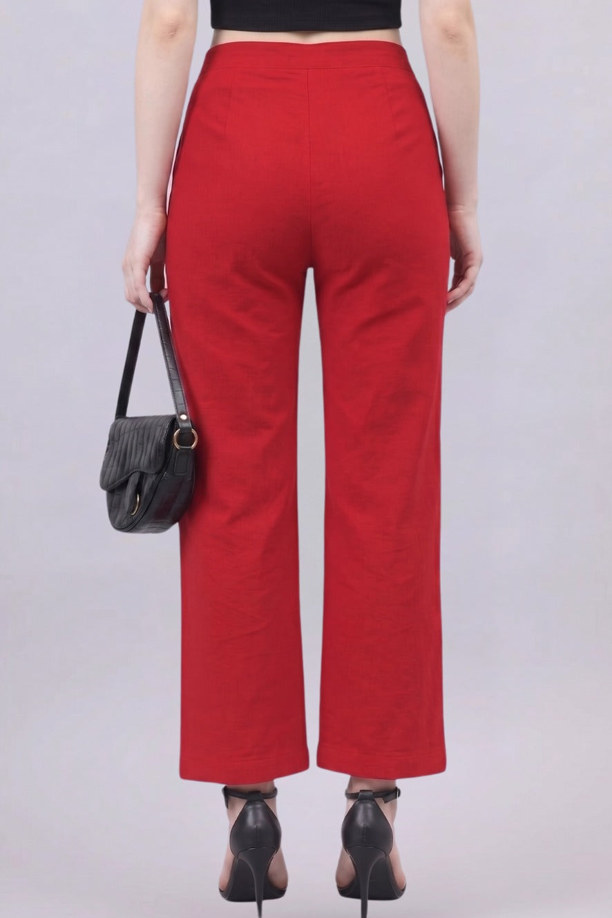 Red Bell Bottom Pants