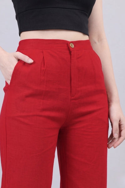 Red Bell Bottom Pants