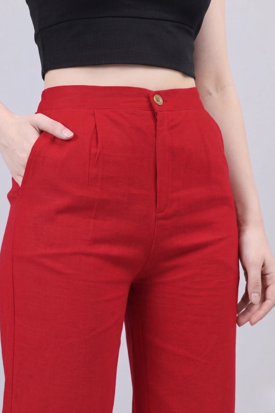 Red Bell Bottom Pants