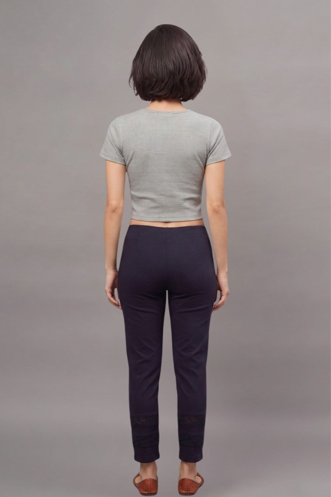 Light Grey Fukuro Crop Top for Women