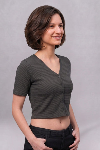 Grey Fukuro Crop Top for Women