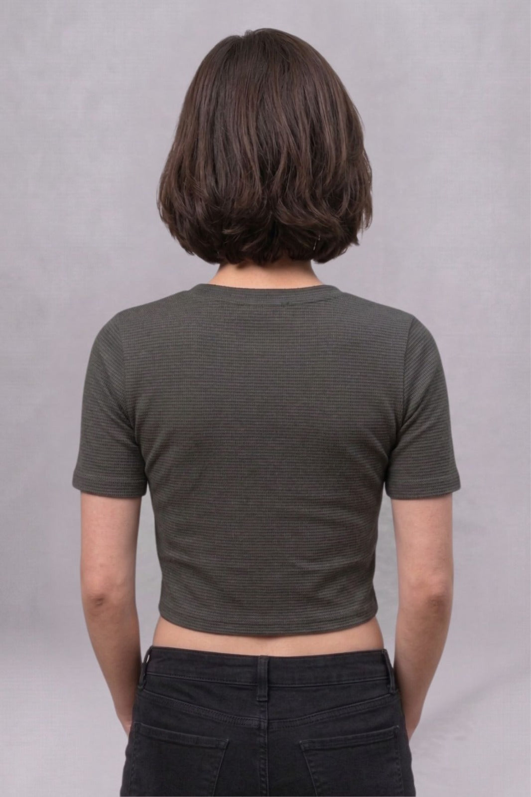 Grey Fukuro Crop Top for Women