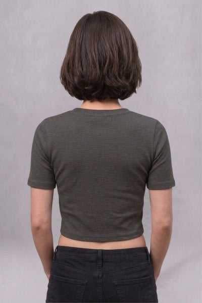 Grey Fukuro Crop Top for Women