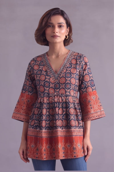 Boho print Cotton straight kurti