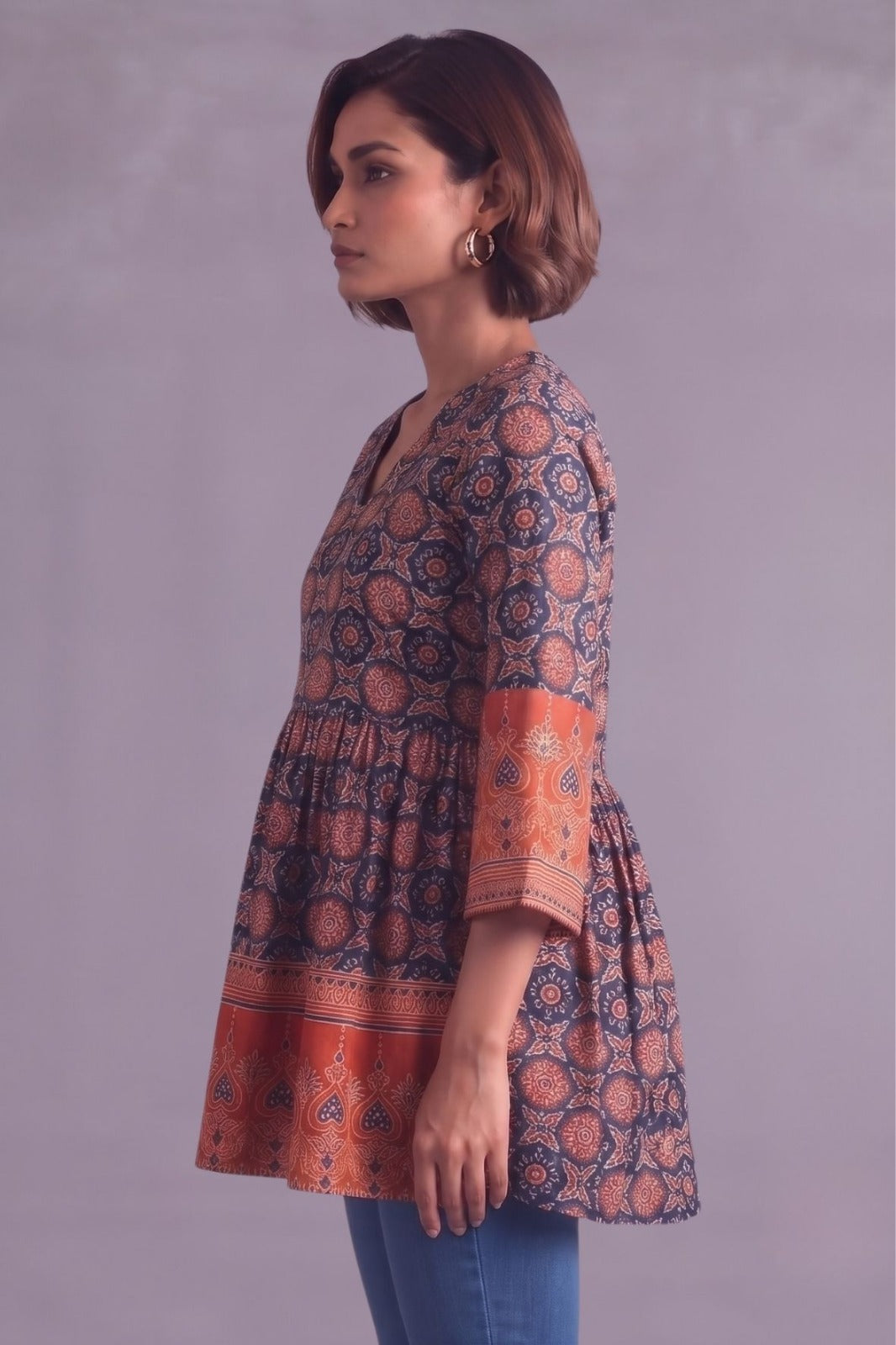 Boho print Cotton straight kurti