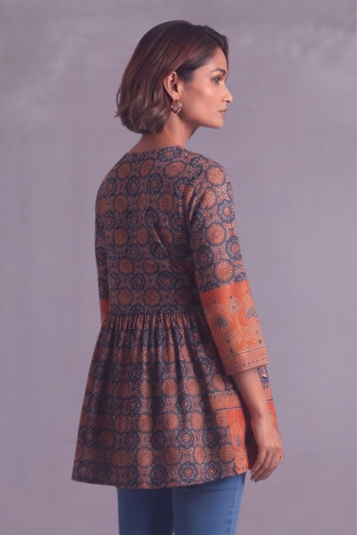 Navy Rust ajrakh empire kurti