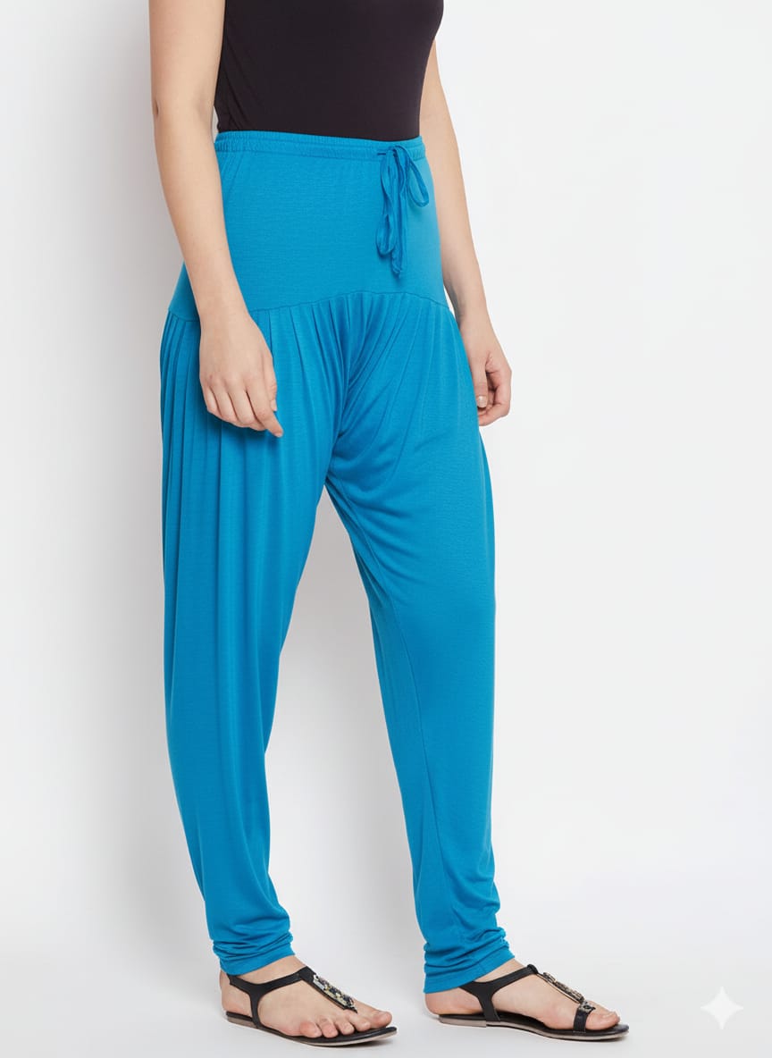 Rama Blue Plain Viscose Patiala