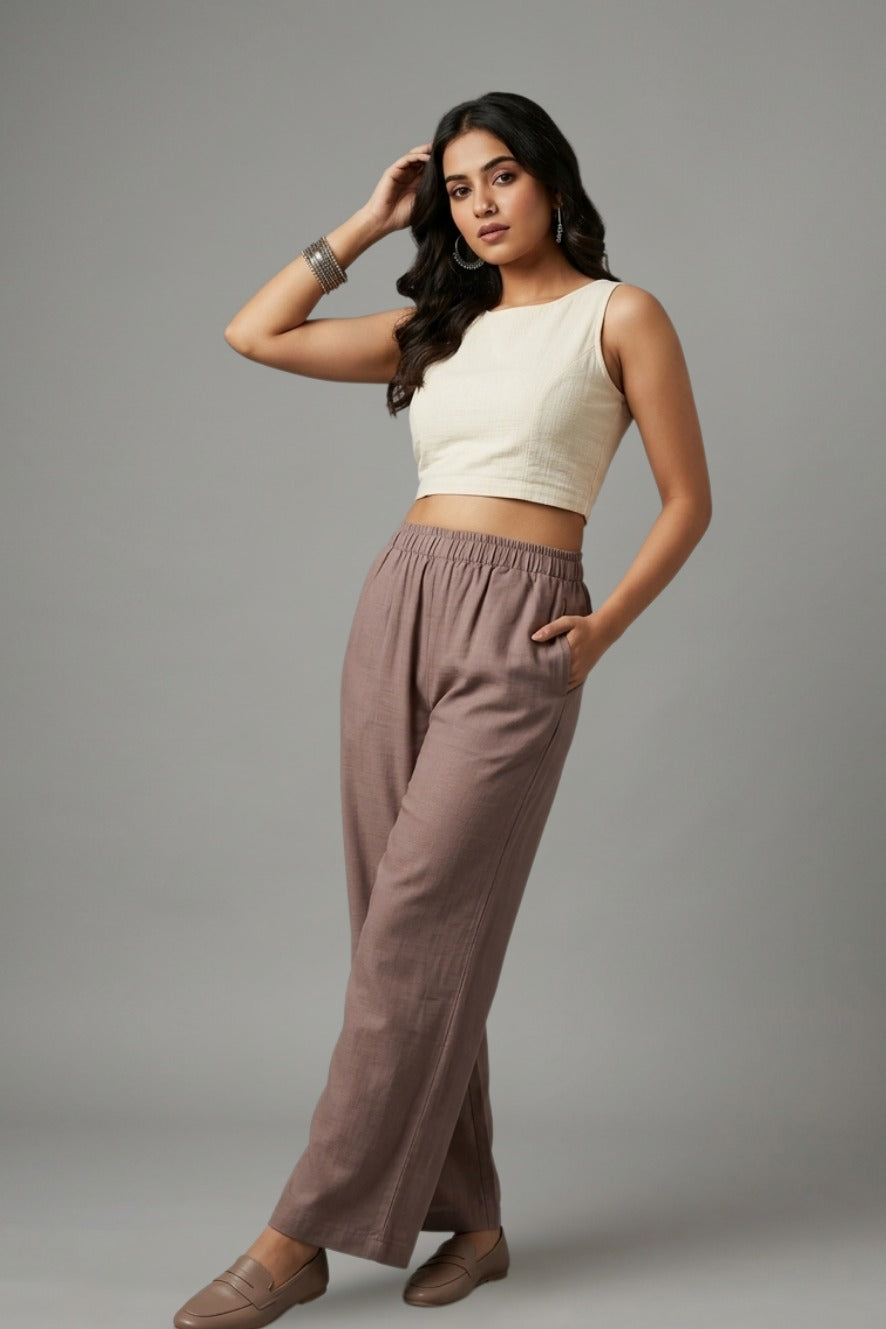 Dark Grey Muslin Palazzo