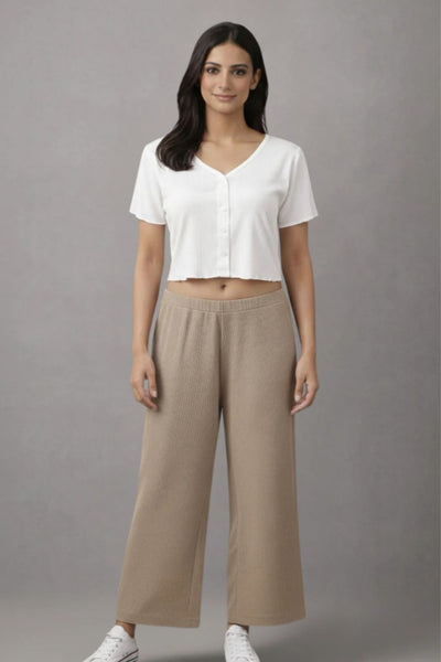 Black Zara Rib Palazzo