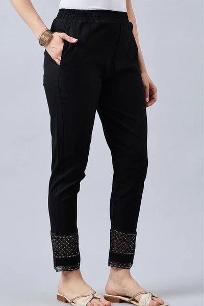 Black Sequin Lace Pants