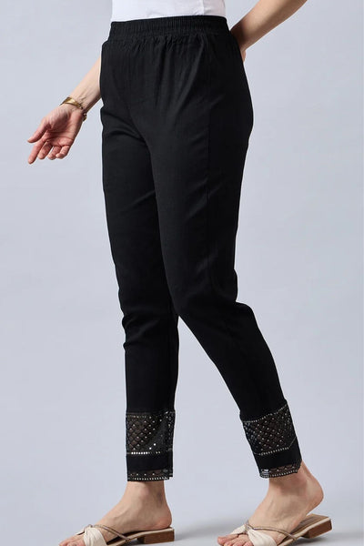 Black Sequin Lace Pants