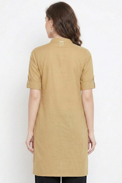 Beige Solid Color Kurti
