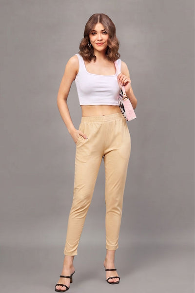 Beige Colour Straight Pant