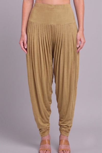 Beige Viscose Plain Dhoti