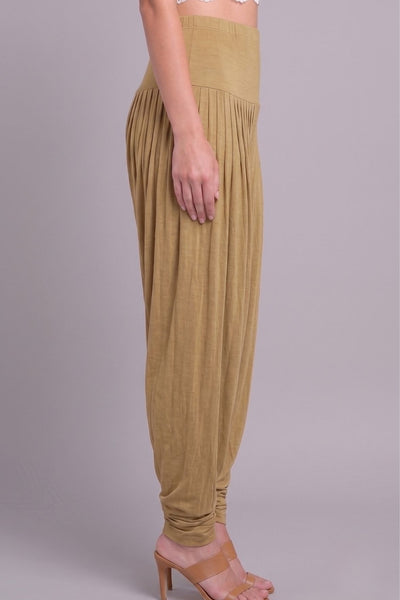 Beige Viscose Plain Dhoti