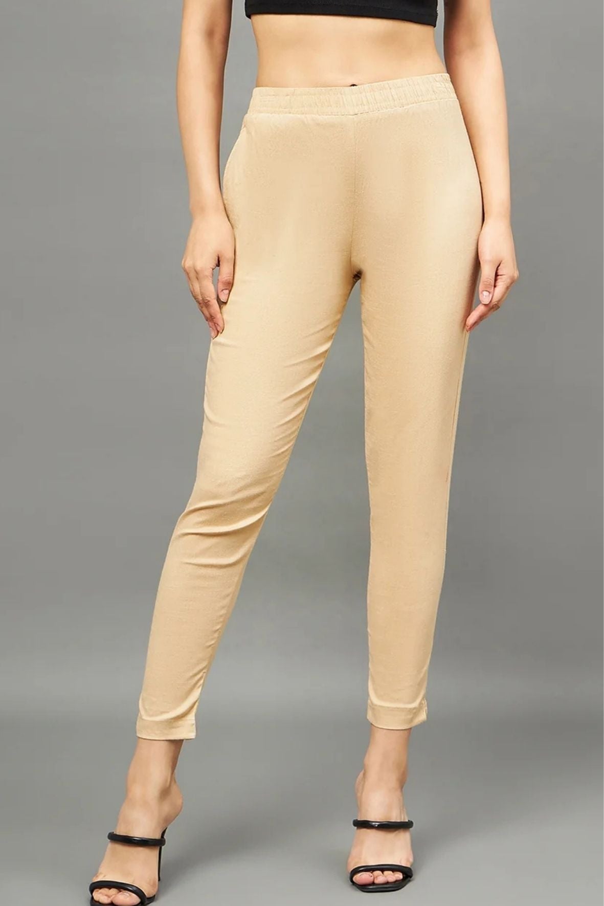 Beige Colour Straight Pant