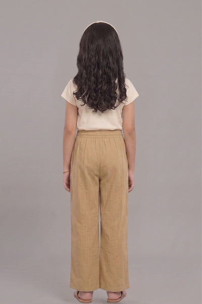 Kids Beige Rayon Palazzo