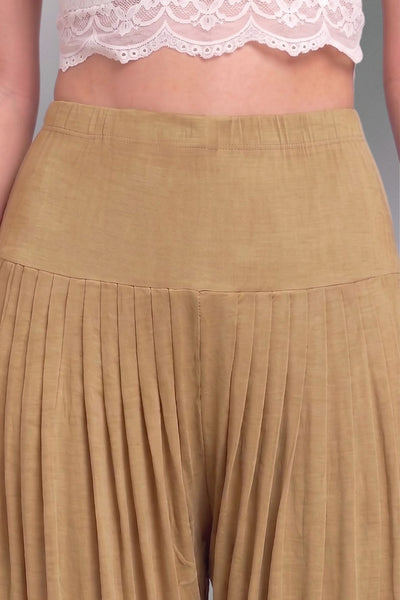 Beige Viscose Plain Dhoti