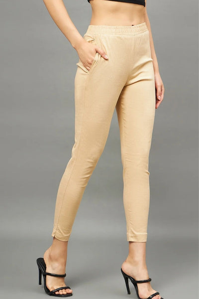 Beige Colour Straight Pant
