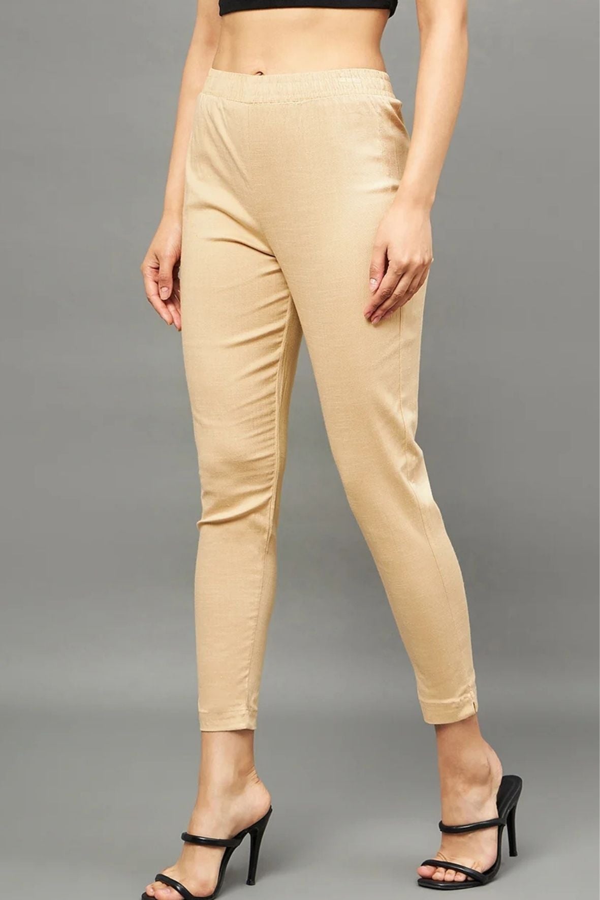 Beige Colour Straight Pant