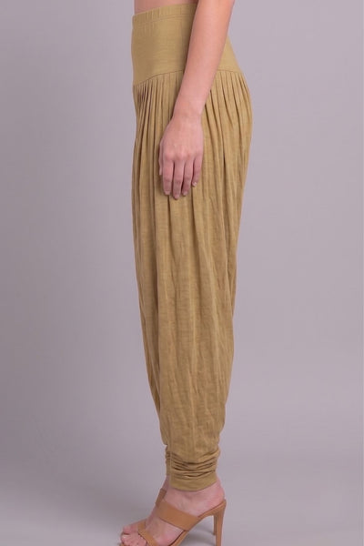 Beige Viscose Plain Dhoti