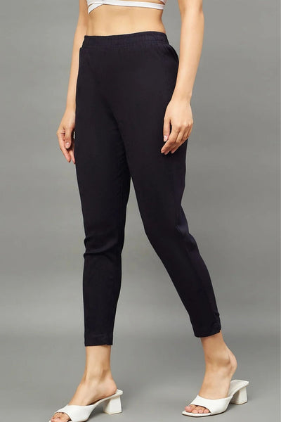 Black Colour Straight Pant