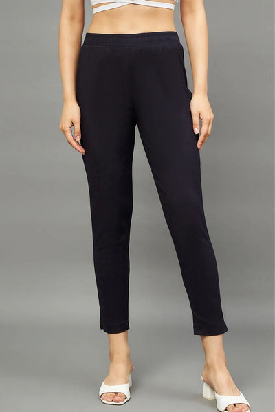 Black Colour Straight Pant
