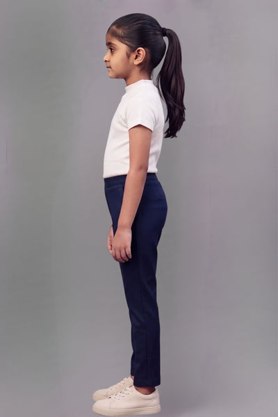 Girls Black Colour Straight Pant