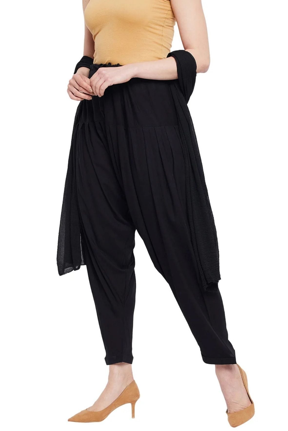 Black Rayon Plain Patiala(No Duppatta)