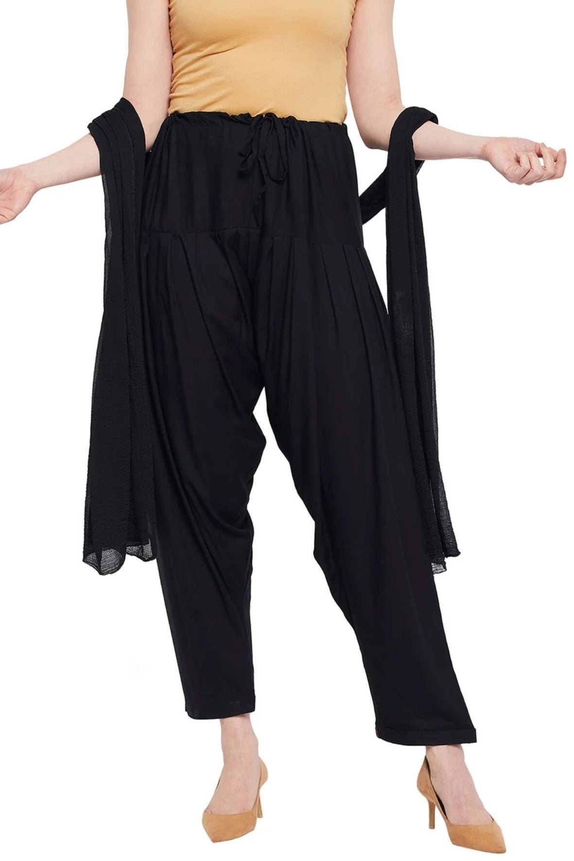Black Rayon Plain Patiala(No Duppatta)