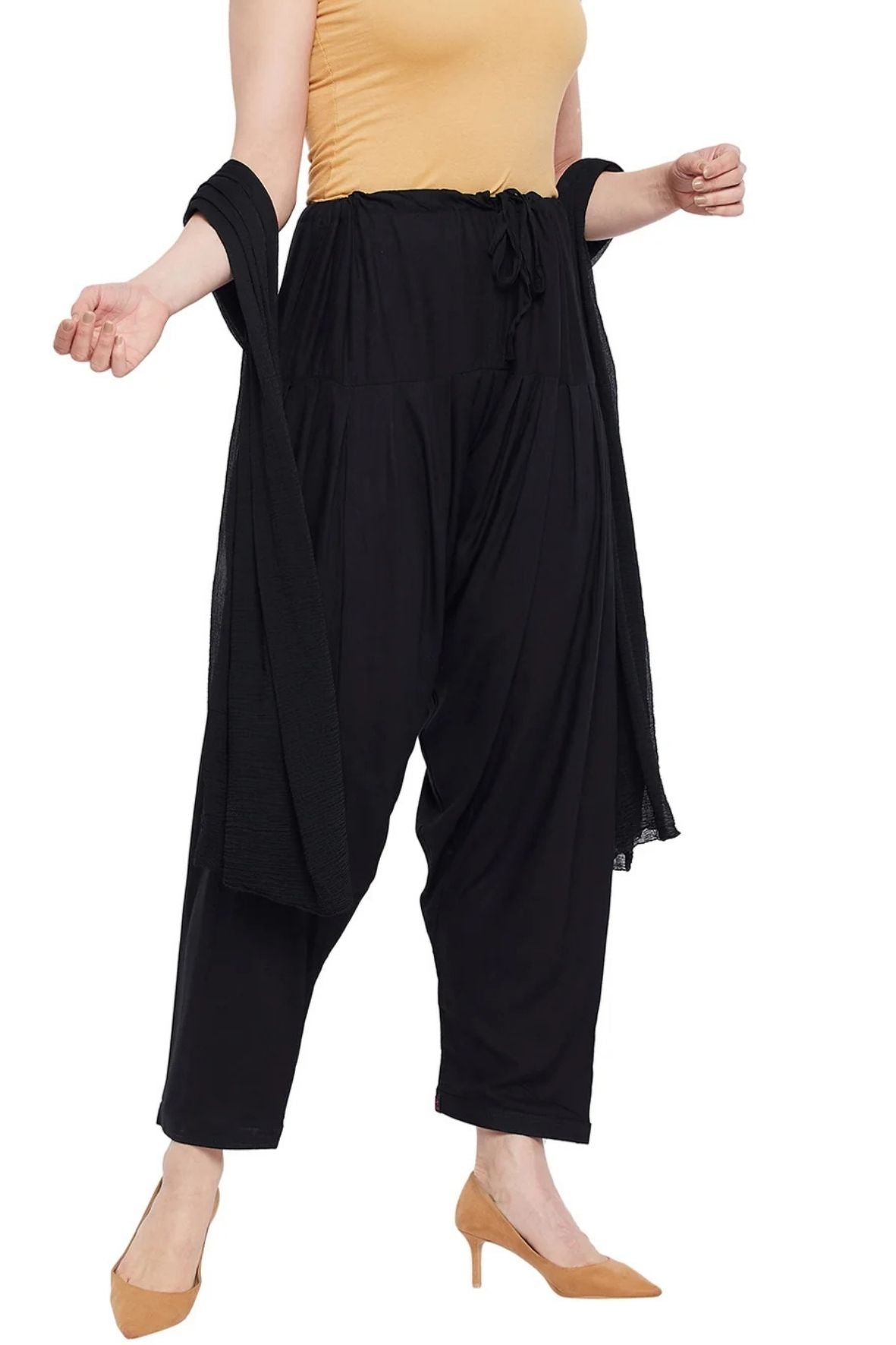 Black Rayon Plain Patiala(No Duppatta)