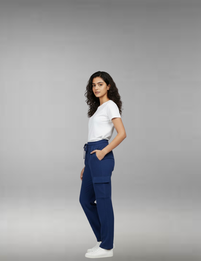 Women’s Blue Cargo Pants L Blue