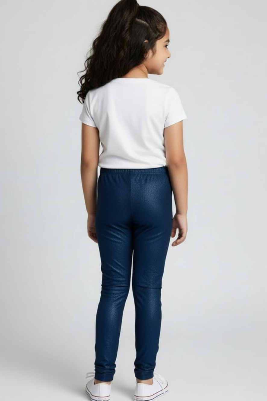 Blue Metallic Leggings