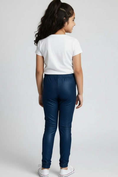 Blue Metallic Leggings